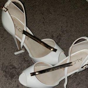 White Aldo heels